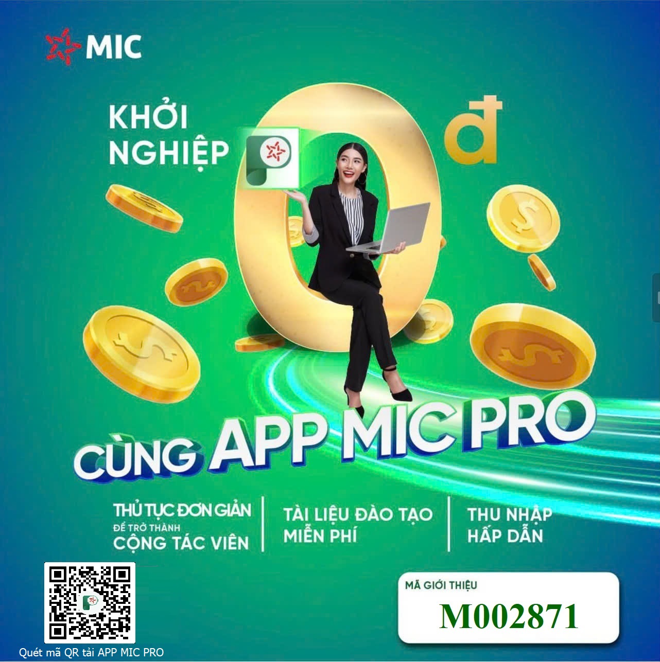 Khởi nghiệp cùng MIC - Tạo mã cộng tác viên ngay